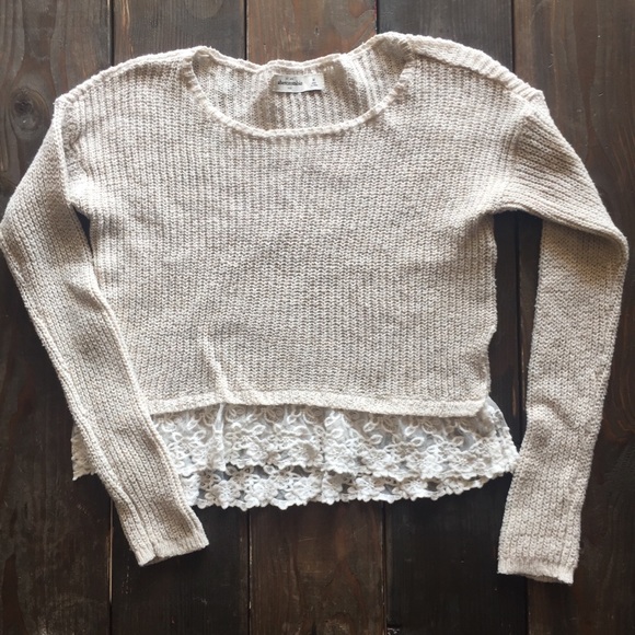 Abercrombie knit lace cropped sweater - Picture 5 of 7